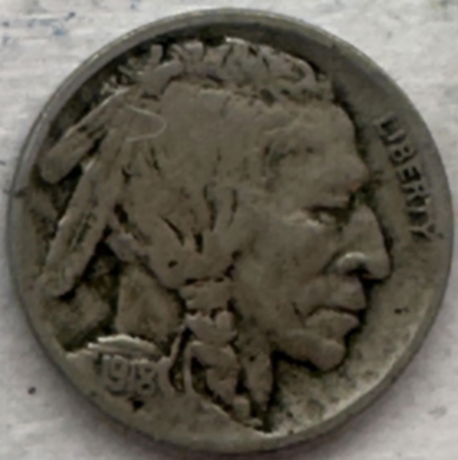 1918-D Buffalo Nickel US Coin (1 of 2)