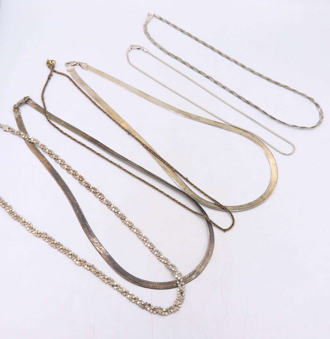 Group Lot of 7 Vintage 925 Sterling Silver Chains (1 of 10)