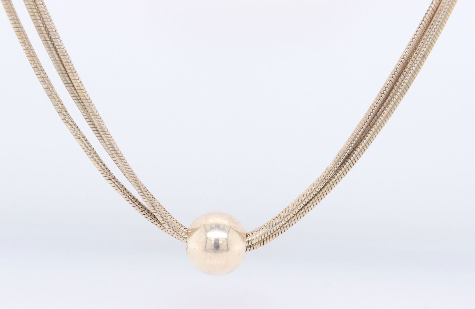 Italian 925 sterling silver multi strand snake necklace (1 of 4)