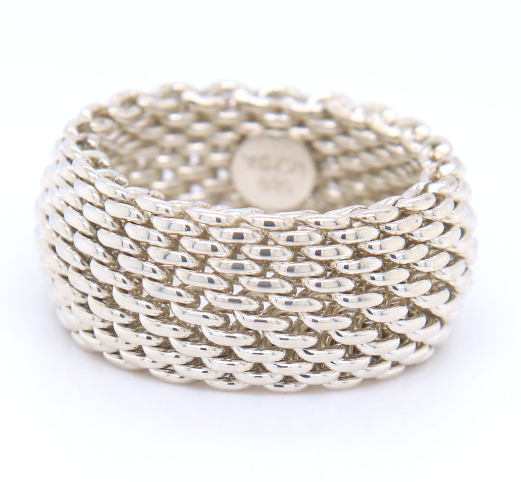 Tiffany & Co somerset mesh ring in sterling silver (1 of 4)