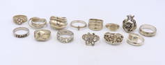 Group Lot of Vintage 925 Sterling Silver Rings