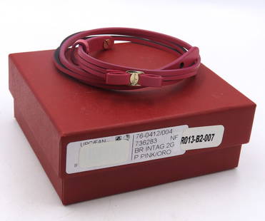 Ferragamo Double Wrap Bracelet: Authentic Salvatore Ferragamo Double Wrap Pink Leather Bracelet. Comes with Box.