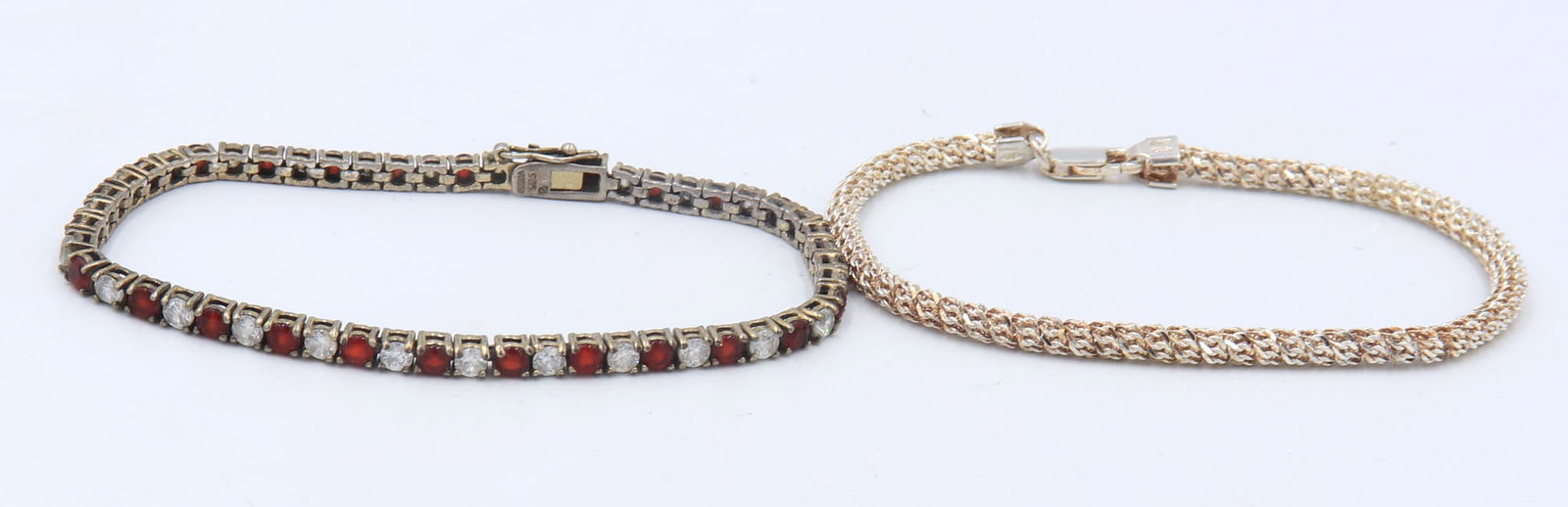 Lot of 2 vintage 925 sterling silver bracelets (1 of 7)