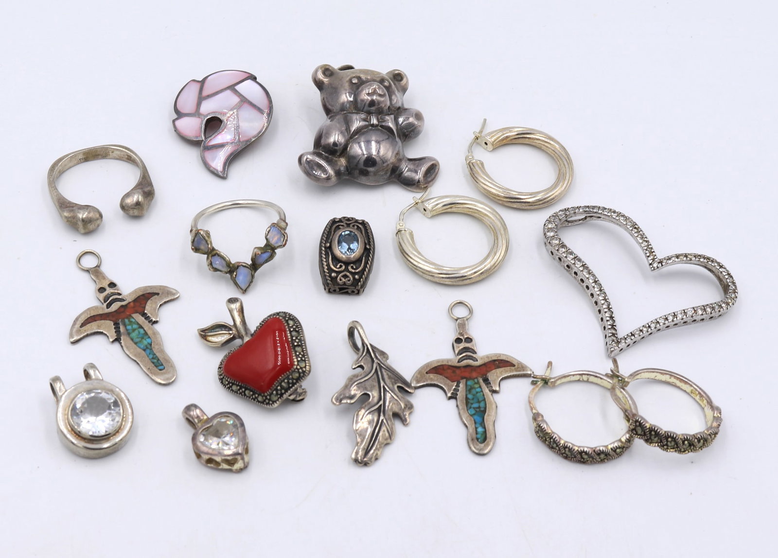 Group lot of vintage 925 sterling silver jewelry (1 of 9)