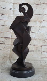 Abstract Modern Art Male Bronze Sculpture: The figurative female figure was not considered with the typical artistic tradition. Within the abstract composition, the beholder can distinguish parts of a female form with certain characteristics