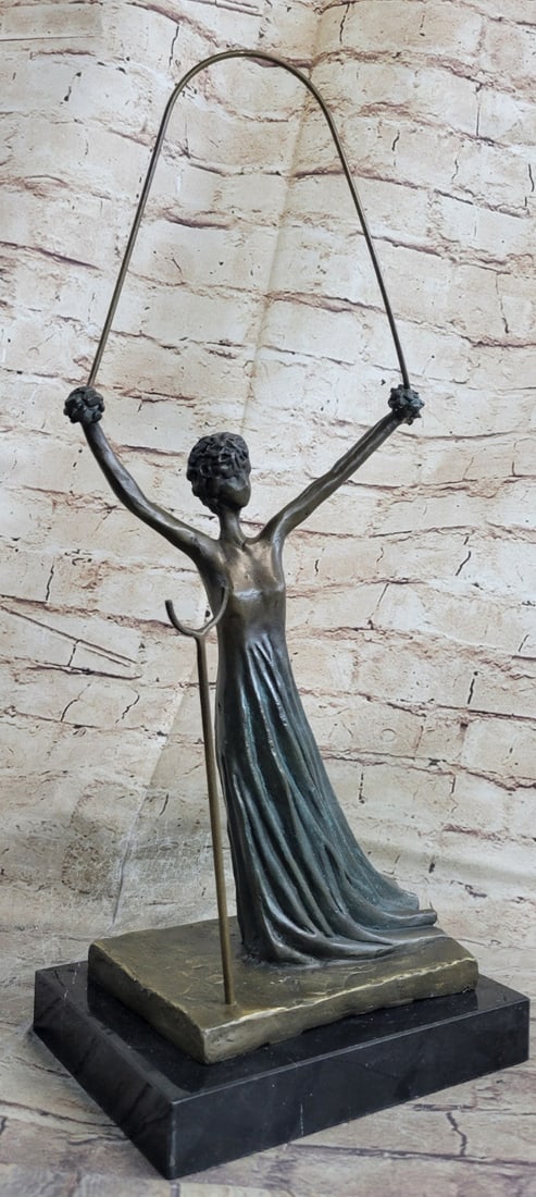 Salvador Dali Iconic Alice in Wonderland Sculpture Green Patina Bronze Statue Sale (1 of 10)