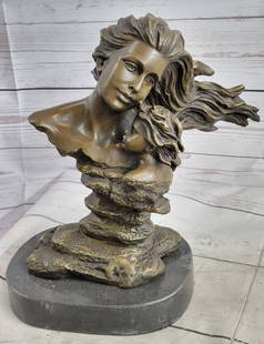 Abstract Modern Artwork by Italian Artist Aldo Vitaleh Mother & Child Bronze NR: The heartfelt emotion shown between a mother and child is beautifully depicted as Mother's Love by Italian artist Aldo Vitaleh. Made of Genuine bronze, this bust table sculpture features a