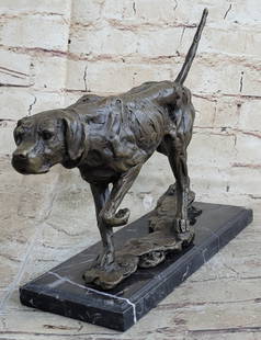 Fine Arts Contemporary Classics Foxhound 100% Solid Bronze Figurine Decor Sale: Condition: This sculpture is in perfect condition.Bronze Dimensions with Marble Base: Height 9" x Length 11"Marble Dimensions: 9.5" X 4"Height without base: 8 1/2"Weight : 7 LBSInventory :