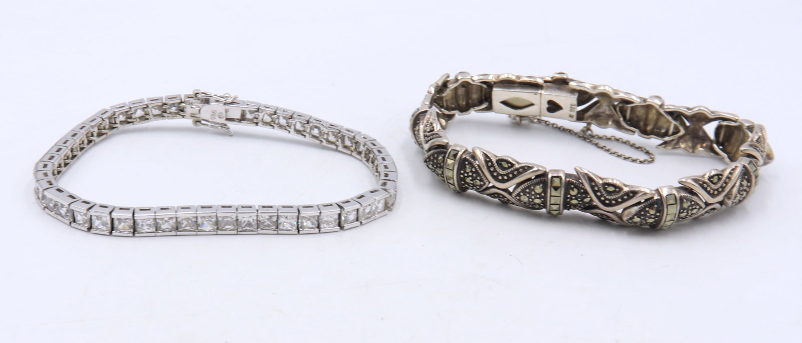 Lot of 2 Vintage 925 Sterling Silver Bracelets (1 of 7)