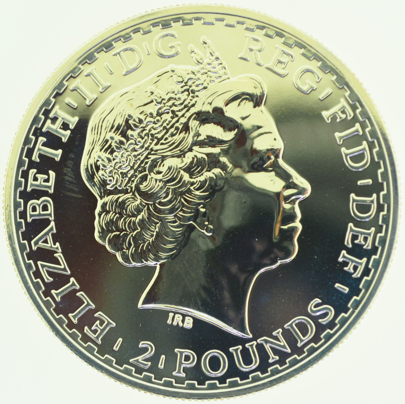 2008 Britannia One Ounce Fine Silver 2 Pound Elizabeth II DG REG FID DEF UK Coin: 2008 Britannia One Ounce 1 oz Fine Silver 2 Pound Elizabeth II DG REG FID DEF United Kingdom Coin.