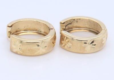 Amazing Yellow Gold Wide Hoop Earrings