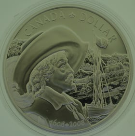 2008 Proof Silver Canada Dollar Elizabeth II D. G. Regina 1608-2008
