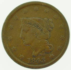 1843 Petite Head Braided Hair Large Cent