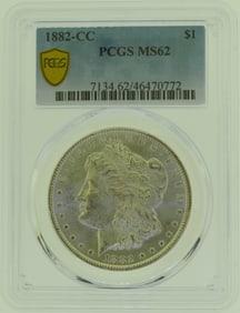 1882-CC Morgan Silver Dollar PCGS MS62