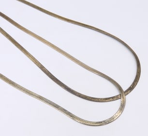 Lot of 2 Vintage Italian 925 Sterling Silver Omega Chains