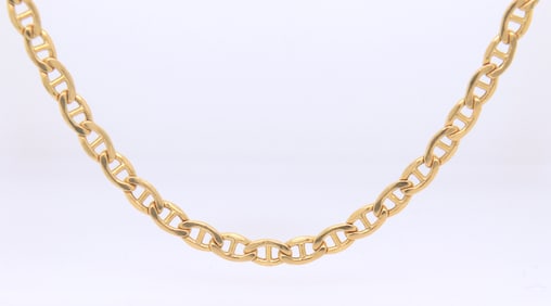 14kt Yellow Gold Mioro Signed Fancy Link Chain Necklace