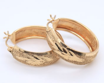 Handsome Yellow gold Hoop Earrings