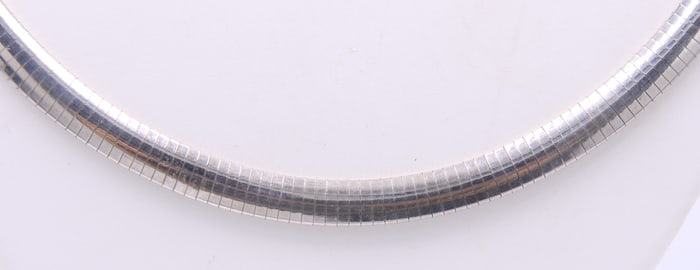 Italian 925 Sterling Silver Omega Chain Necklace