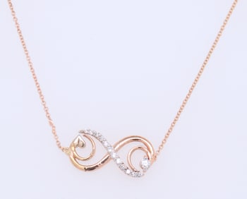 Charming Rose Gold Diamond Infinity Necklace