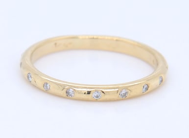 14kt Yellow gold burnished set diamond eternity band