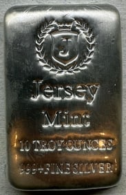 10 Troy Ounces Pure .999 Fine Silver Bar in Plastic