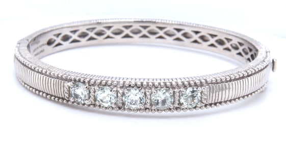 Judith Ripka Aquamarine bangle in 925 sterling silver