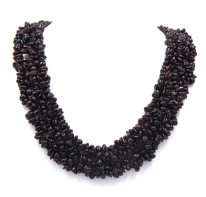 Garnet cluster beaded necklace