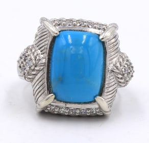 925 Sterling silver Judith Ripka Turquoise ring