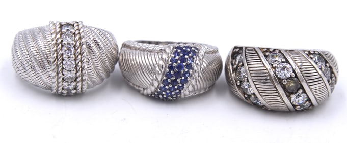 Group lot of 3 Judith Ripka rings