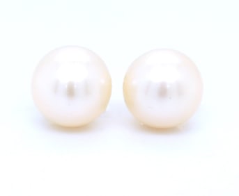14kt Yellow gold 6-6.5mm Pearl stud earrings
