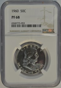 1960 50C PF 68 NGC Holder