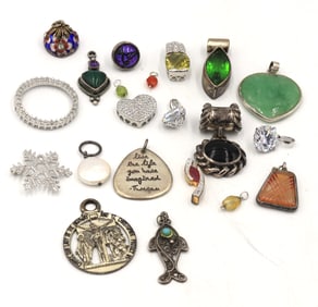 Group lot of Vintage 925 sterling silver pendants