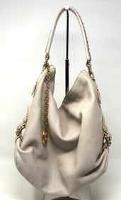 Bally off white leather shoulder bag