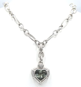 Judith Ripka double heart necklace in 925 sterling silver