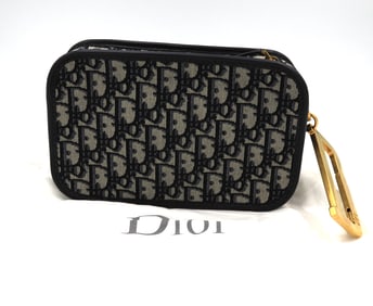 Christian Dior Oblique Dior quake Clutch Blue W/Dust Bag
