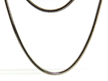 Very Long Sterling Silver Chain Necklace