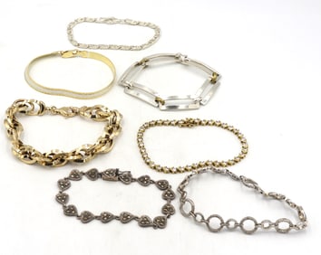 Group lot of 7 Vintage 925 sterling silver bracelets