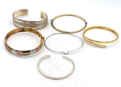 Group lot of Vintage 925 sterling silver bangles