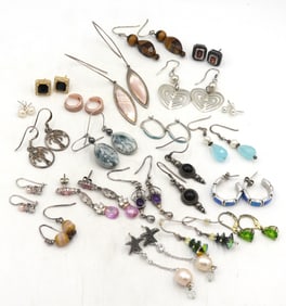 925 sterling silver group lot of earrings