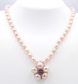 Honora pearl necklace with 925 sterling silver clasp