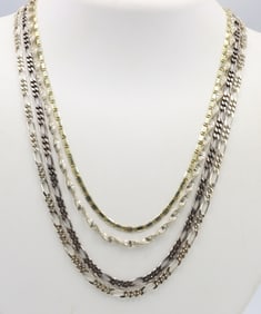 Group lot of 4 vintage 925 sterling silver necklaces