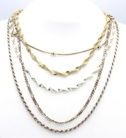 Group lot of 5 Vintage 925 sterling silver necklaces