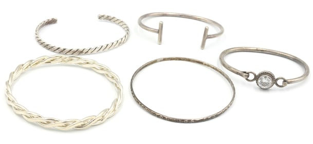 Group lot of Vintage 925 sterling silver bangles