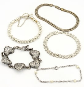 Vintage 925 sterling silver group lot of bracelets