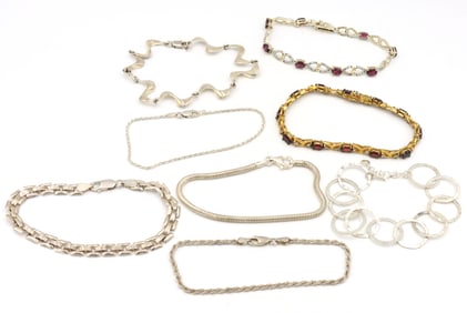 Group lot of Vintage 925 sterling silver bracelets