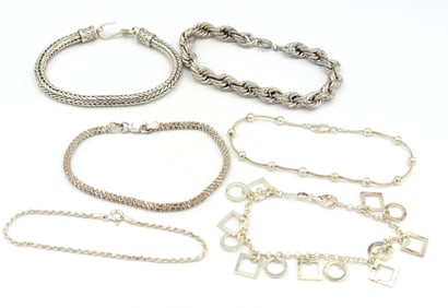 Group lot of Vintage 925 sterling silver bracelets