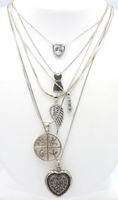 Group lot of Vintage 925 sterling silver necklaces