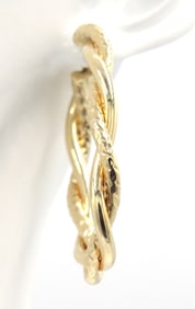 14kt Yellow gold twisted oval earrings