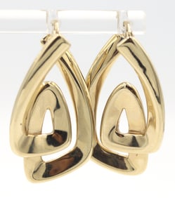 14kt Yellow gold fancy design earrings