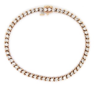 14kt Yellow gold diamond tennis bracelet